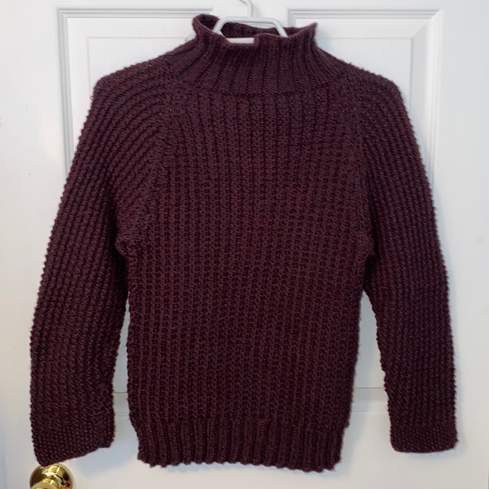 Dark Academia Handmade Knit Sweater with Mock Turtleneck